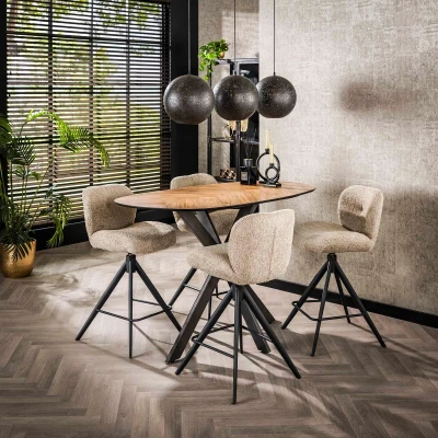 Afbeelding van Fraaai Miko organische bartafel 140 cm naturel Metaal