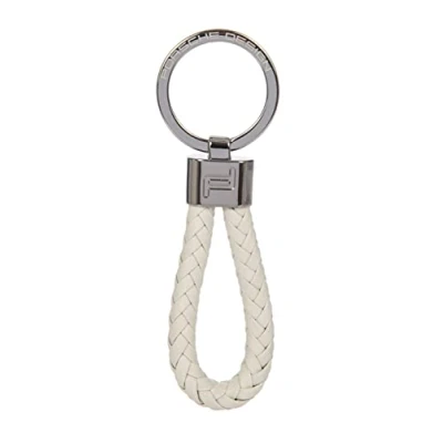 Afbeelding van PORSCHE DESIGN Leren Sleutelhanger Keyring Leather Cord White Wit