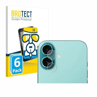 Afbeelding van BROTECT Screenprotector voor Apple iPhone 16 (ALLEEN Camera Lens) Folie Beschermfolie Beschermglas transparant (6 Stuks)