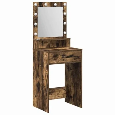 Afbeelding van vidaXL Gerookt eiken Massief hout 50 x 41 135 cm Lades Kaptafel