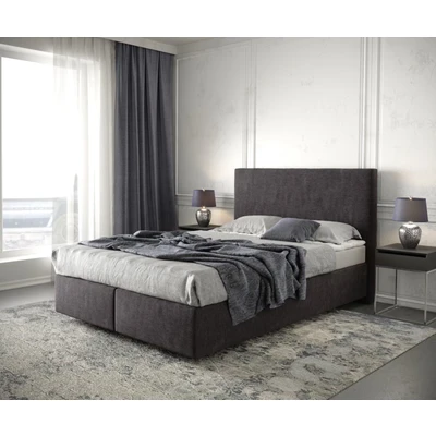 Afbeelding van bed Dream Well Zwart 140x200 cm Microvezel stof met matras en topper boxspring