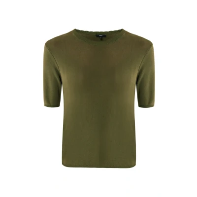 Afbeelding van Mexx Gerbera Classic Ajour Tshirt basic, Dames, Maat: Large, Khaki green