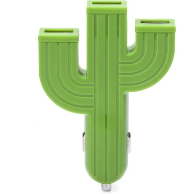 Afbeelding van Cactus USB Autolader Met 3 Poorten van Kikkerland