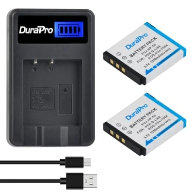 Afbeelding van DuraPro 2 Stks NP 50 Battery + LCD USB oplader voor Fujifilm FinePix F100fd; F200EXR; F300EXR; F50fd; F550EXR F600EXR F900EXR XP200 X10 20 stuks