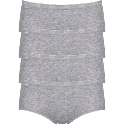 Afbeelding van sloggi Basic+ Dames Midi slip 4 pack Lichtgrijs Maat 46