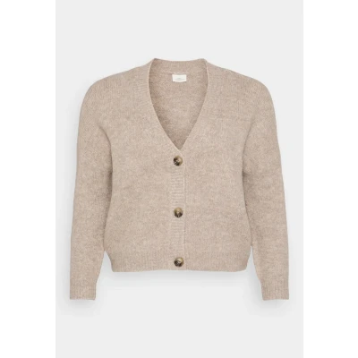 Afbeelding van ONLY Carmakoma Carzoey Cardigan Vest, Dames, Maat: M 46/48, Woodsmoke melange