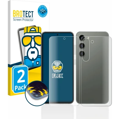 Afbeelding van BROTECT Screenprotector voor Samsung Galaxy S23 (Voor+Achter) Folie Beschermfolie transparant volledig dekking (2 Stuks)