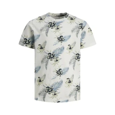 Afbeelding van JACK&amp;JONES JUNIOR Jjchill AOP Tee Ss Crew Neck Jnr T shirt voor jongens, cloud dancer, 128