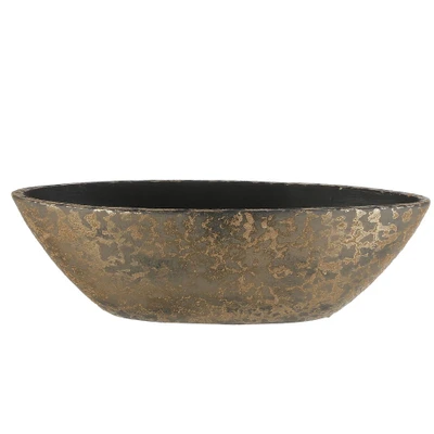 Afbeelding van Mica Decorations Clemente Ovale Bloempot 48x19x15 cm Terra Goud
