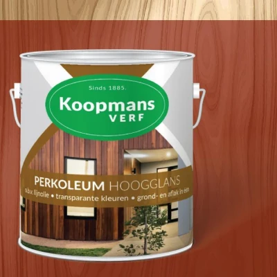 Afbeelding van Koopmans Perkoleum Hoogglans Transparant 2,5 ltr 222 sapporo mahonie Buitengevel &amp; Tuin