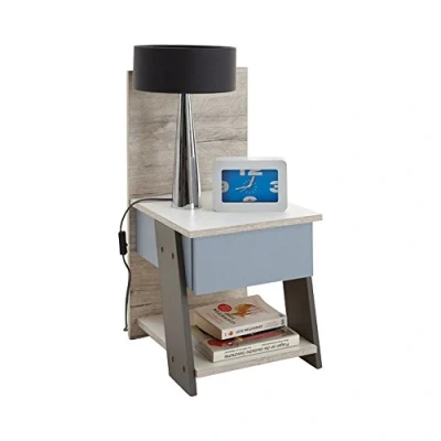 Afbeelding van FMD Nachtkastje met 1 lade 34,2x39x69 cm zandeikenkleurig
