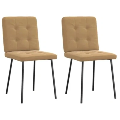 Afbeelding van vidaXL Eetkamerstoelen 2 st fluweel bruin