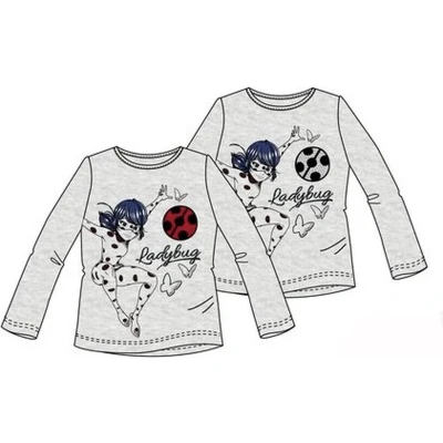 Afbeelding van Miraculous Ladybug Shirt met Lange Mouw Veegpailletten grijs maat 122/128 (8 jaar)