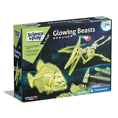 Afbeelding van Clementoni 19311 Science &amp; Play Glowing Beasts Experimente Voor Kinderen 7 Jaar (Italiaans, Engels, Frans, Duits, Spaans, Nederlands en Pools), Made In Italy