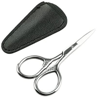 Afbeelding van baardschaar, snor schaar, roestvrij staal, verzorgingsschaar voor heren, snoor, manicure, nagelriemschaar wenkbrauwen, wimpers, neus, haar