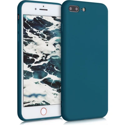 Afbeelding van kwmobile telefoonhoesje geschikt voor Apple iPhone 7 Plus / 8 Hoesje smartphone Back cover in mat petrol