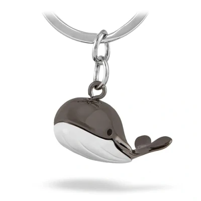 Afbeelding van TROIKA Jack Pot KR18 17/GM Sleutelhanger voor walvis, potvis, zee, zeezoogdieren, gegoten metaal, glanzend, verchroomd, gunmetal grijs, zilver, zwart, 8,3cm, Klassiek