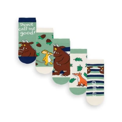 Afbeelding van The Gruffalo Jongens Sokken 5 Stuks Veelkleurig sprookjesachtig grafisch schoeisel voor kinderen Julia Donaldson Mouse Fox Comfortabele Sokkenset Bundel Story Book Series Merchandise Cadeau