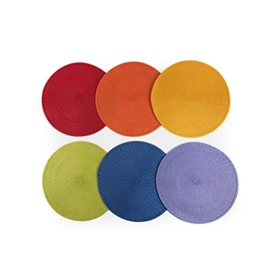 Afbeelding van Excelsa Set van 6 placemats, polypropyleen, veelkleurig, diameter 36 cm