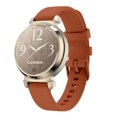 Afbeelding van GIOPUEY Band compatibel met Garmin Lily 2, Classic/Active, zachte siliconen horlogeband, slijtvast, ademend bruin