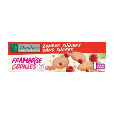Afbeelding van Damhert Framboise Cookies Suikervrij 90GR