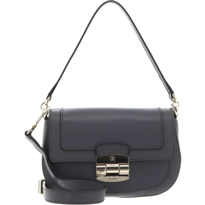 Afbeelding van FURLA Leren Schoudertas Club 2 Crossbody Bag Soil Grijs