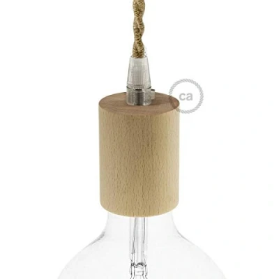 Afbeelding van creative cables E27 lamphouder kit van hout neutraal