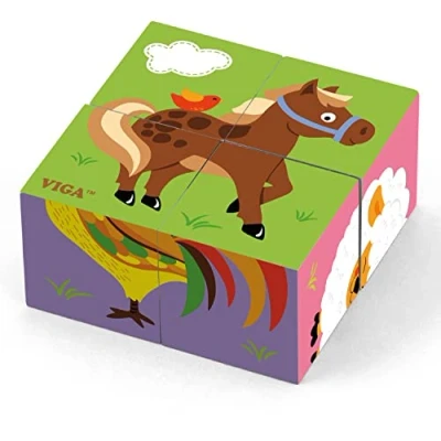 Afbeelding van Viga Toys Vormenpuzzel Boerderijdieren Klein