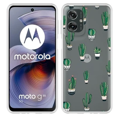 Afbeelding van Cazy Hoesje geschikt voor Motorola Moto G55 Siliconen Green Cactus