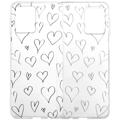 Afbeelding van Motorola Moto G54 Hoesje Siliconen en TPU (zacht) iMoshion Softcase/Backcover Hearts Telefoonhoesje