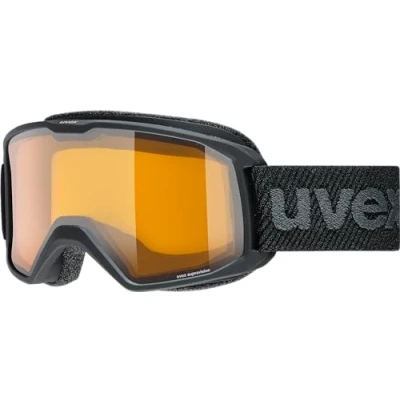 Afbeelding van uvex elemnt LGL skibril voor dames en heren contrastverhogend vergroot condensvrij gezichtsveld black/lasergold lite clear one size