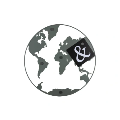 Afbeelding van Pt Memobord World Map Warmgrijs 50x0,6cm