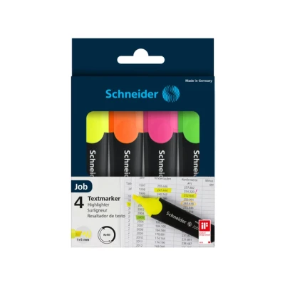 Afbeelding van Schneider tekstmarker Job assorti 4 stuks beitelpunt S 1500