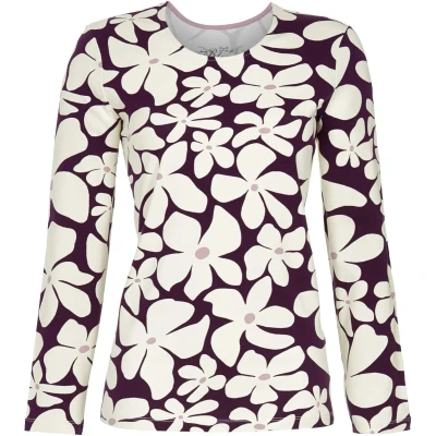 Afbeelding van Paars pyjamashirt bloemen Ringella Maat 48