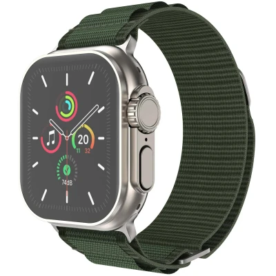 Afbeelding van Apple Watch Nylon Alpine bandje Groen Geschikt voor Series1/2/3/4/5/6/7/8/9/10/SE (38/40/41 mm) Series 10 (42