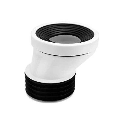 Afbeelding van QWORK® 50 mm Verzetstuk WC aansluitbuis, kunststof aansluitstuk wit