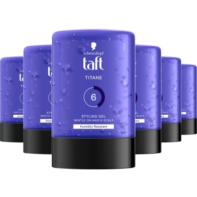 Afbeelding van Taft Titane Styling Gel Tottle Haargel Haarstyling Voordeelverpakking 6 x 300 ml