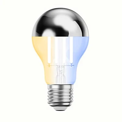 Afbeelding van ledscom.de E27 LED lamp, A60, warm wit koel (2700 7000 K), 4.8 W, 486lm, Smart Home, WLAN, Alexa, hoofdspiegel (zilver), gloeilamp, lampvoet, spaarlamp, Classic, Gloeilamp