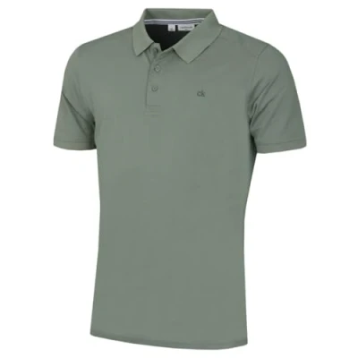 Afbeelding van Calvin Klein Campus Golfpoloshirt Geribbelde 3 Knopen Salie L