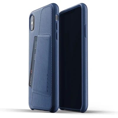 Afbeelding van MUJJO Leather Wallet Case iPhone XS Max blauw CS 102 BL