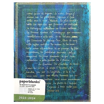 Afbeelding van Agenda 18mnd 23 24 Paperblanks Verne, Twenty Thousand Leagues Ultra 7dg vert