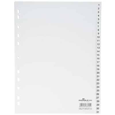 Afbeelding van Durable Tabbladen A4 31 delig bedrukte tabs 1 en voorblad PP