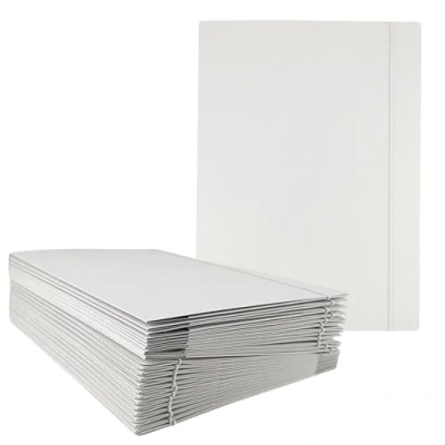 Afbeelding van D.RECT 25 stuks verzamelmap van karton, postmap, map met elastiek voor DIN A4, 3 kleppen, 300 g, wit, 110596