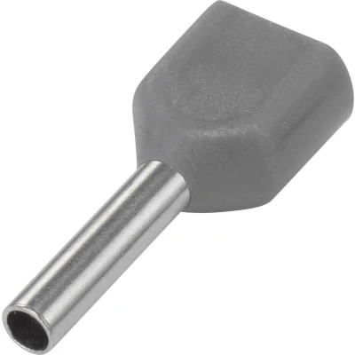 Afbeelding van TRU COMPONENTS 1572430 Dubbele adereindhulzen 0.75 mm² Deels geïsoleerd Grijs 100 stuk(s)