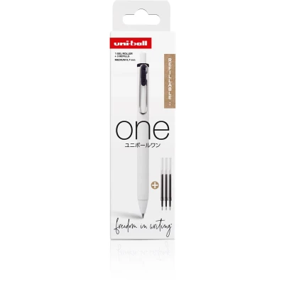 Afbeelding van Uni ball One Gelroller 0,7 Mm Zwart, 1 Roller + 3 Vullingen