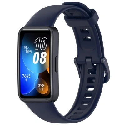 Afbeelding van Siliconen bandje met gesp Donkerblauw Huawei Band 10 / 9 8