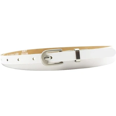Afbeelding van Fana Belts Ceintuur Smal Leer Wit Smalle Riem 1.5 cm Taillemaat 90 voor Jurk