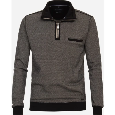 Afbeelding van Casa Moda Casual Fit Half Zip Sweater beige, Effen