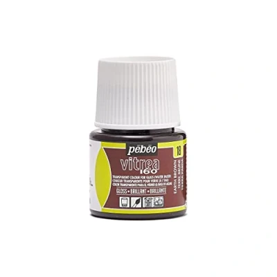 Afbeelding van PEBEO 111018 45 ml Vitrea 160 glanzende glazen verffles, aardebruin