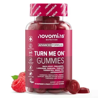 Afbeelding van Turn Me On Gummies Natuurlijke Libido Booster voor Vrouwen Maca Wortel, Damiana, Ashwagandha, L arginine &amp; Vitamine B6 Glutenvrij 60 1 Maand Voorraad Novomins